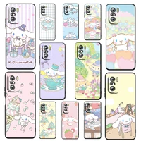 cinnamoroll baby anime for xiaomi redmi k50 k40 gaming k30 k20 pro 10x 9t 9c 9a tpu soft silicone black phone case fundas cover