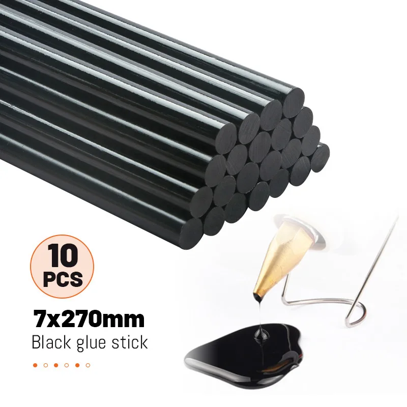 

10pcs 7x270mm Black Hot Melt Glue Stick Is Used For Car Dent Paintless Removal Manual Diy Glue Gun Automatic Maintenance Tool