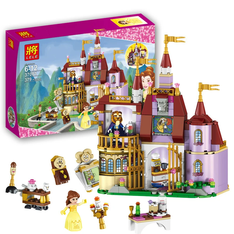

New Friends Beauty And The Beast Princess Belle's Enchanted Castle Building Blocks Girl Kids Model Toys