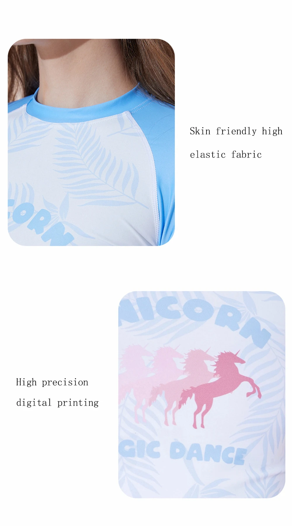 Fashion Women's Exquisite Printing Quick Dry Split Long Sleeve Swim Surf Sunscreen Top Watersports Snorkeling Surfing Top New