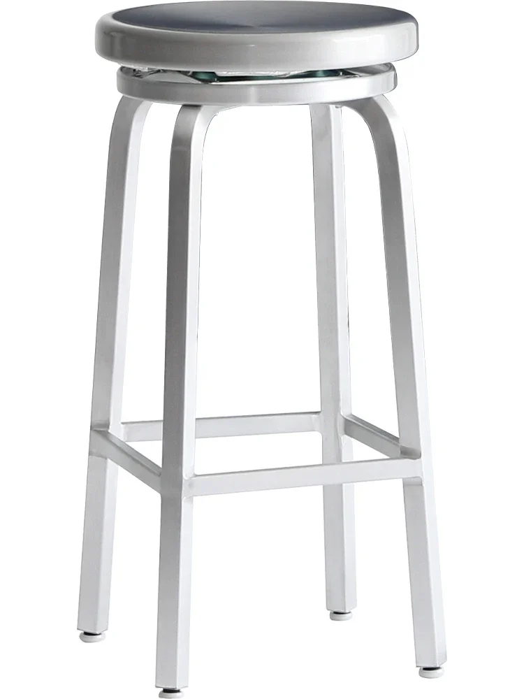 Круглый Барный стул из алюминиевого сплава металлический барный высокий