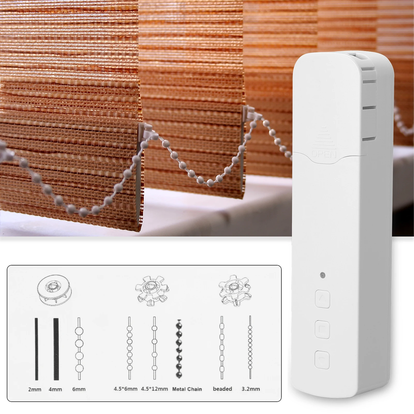 

Smart Home WiFi Remote Control Shade Shutter Zebra Chain Roller Motor Solar Panel Smart Curtain Blinds Window