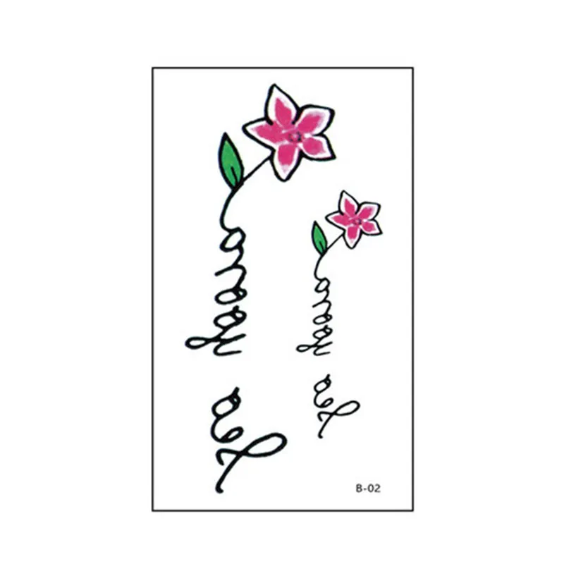 

Temporary Waterproof Tattoos Flowers Letters Small Stickers Fake Tattoo Body Art Body Decorative Tattoo Stickers