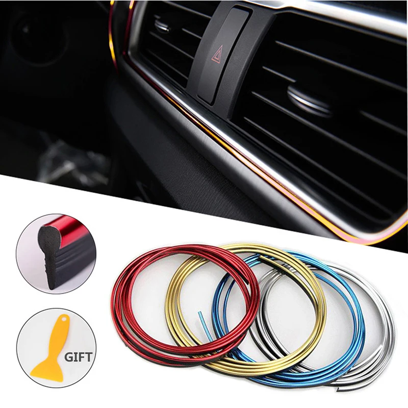 

Super Flexible 5M Car Interior Moulding Trim Strip Door Gap Edge Moulding Trim Universal Decorative Line Auto Accessorie