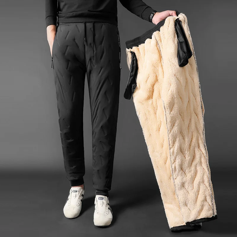 

Sherpa Underwear Streetwear Joggers Men Winter Wear Outside Velvet and Thickening Outdoor Windproof Thermal Pants Comfortable