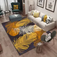 Fashion Modern Color Feather Abstract Antiskid Waterproof Bedroom Living Room Door Mat Non-slip Bedside Carpet MatDecor Rugs