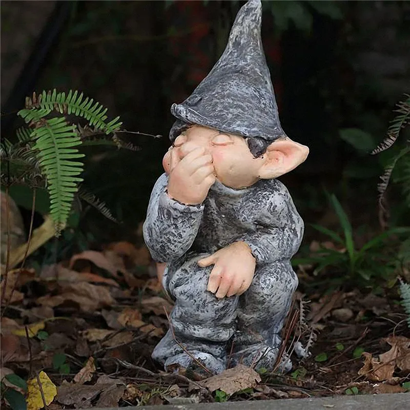 

Outdoor Garden Dwarf Defecate Statue Pull Smelly Resin Crafts Elves Take Off Their Pants Naughty Gnomes Figurines Decoration