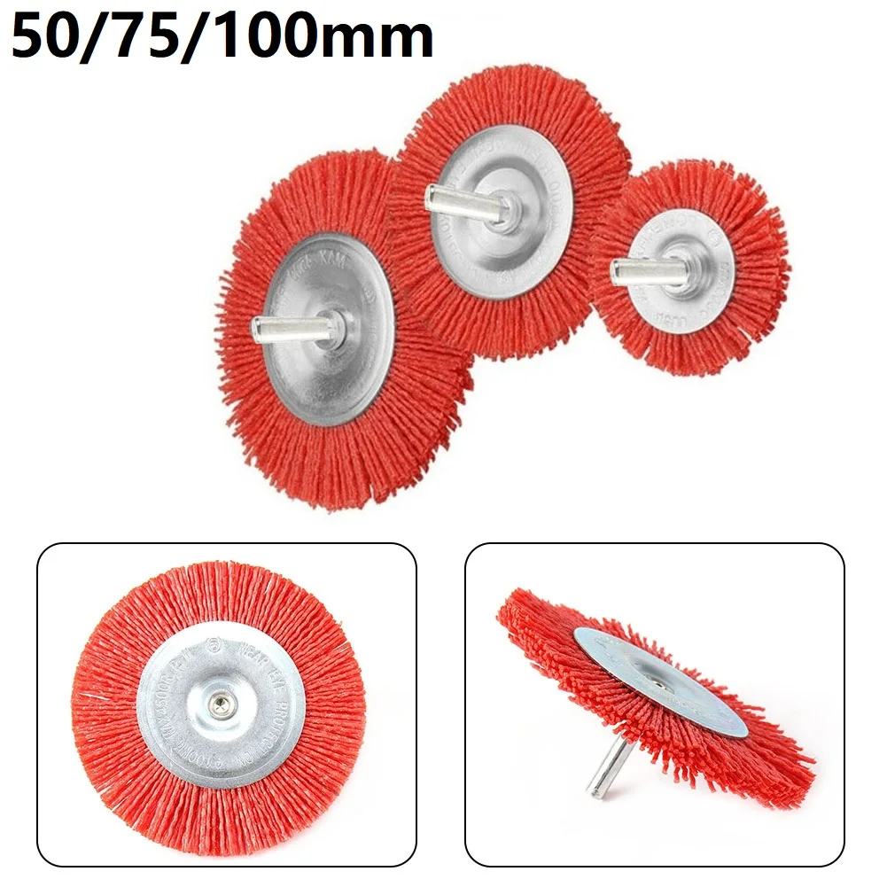 

1pcs Nylon Brush 50/75/100mm Grinding Wheel 6mm Round Shank For Removing Paints Orrosion Weld Scale Cleaning Sanding