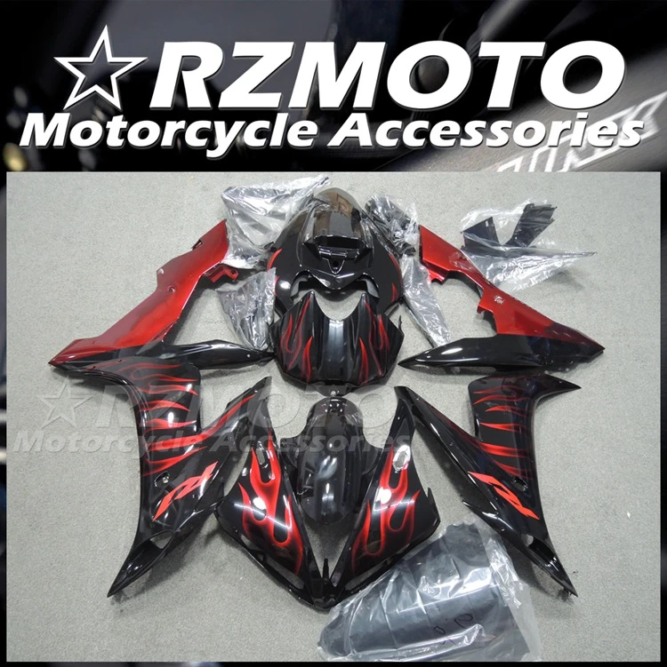 

4Gifts New ABS Motorcycle Fairings Kit Fit For YAMAHA YZF- R1 2004 2005 2006 04 05 06 Bodywork Set Red flame
