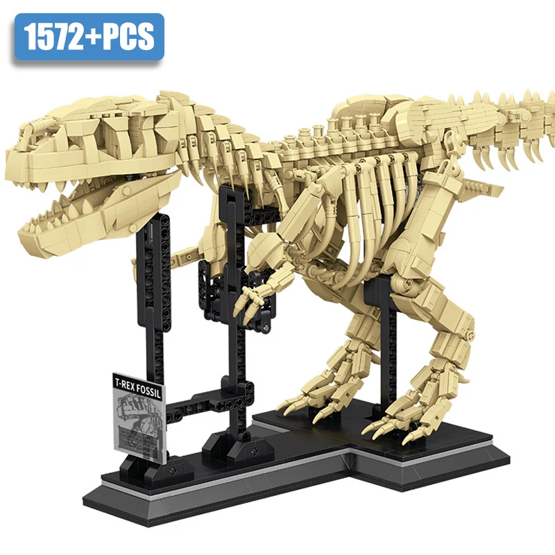

Jurassic Dinosaur World Park 1572pcs Tyrannosaurus Rex Fossil Model Building Blocks DIY T-rex Skeleton Bricks Toys For Kids Gift