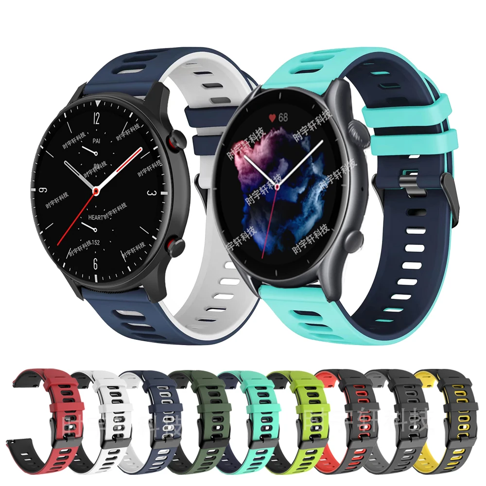 

22mm Silicone Bracelet For Amazfit GTR 3 Pro Wrist Strap For Xiaomi Huami Amazfit Pace/Stratos 2S/GTR 47mm/2 2E Smart Watch Band