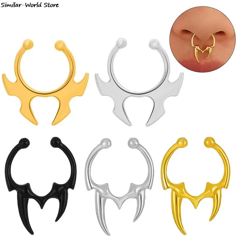 

Gothic Irregular Horn Nose Clip Non Piercing Fake Nose Ring Non Perforation Body Jewelry