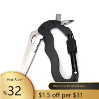 carabiner multi tool cutter key holder portable carabiner outdoor camping climbing tactical folding knifes survival hand tools