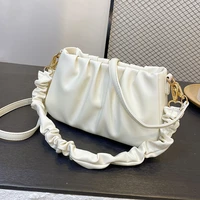 new trend pleated cloud bag fashion texture messenger bag female niche joker online celebrity female bag