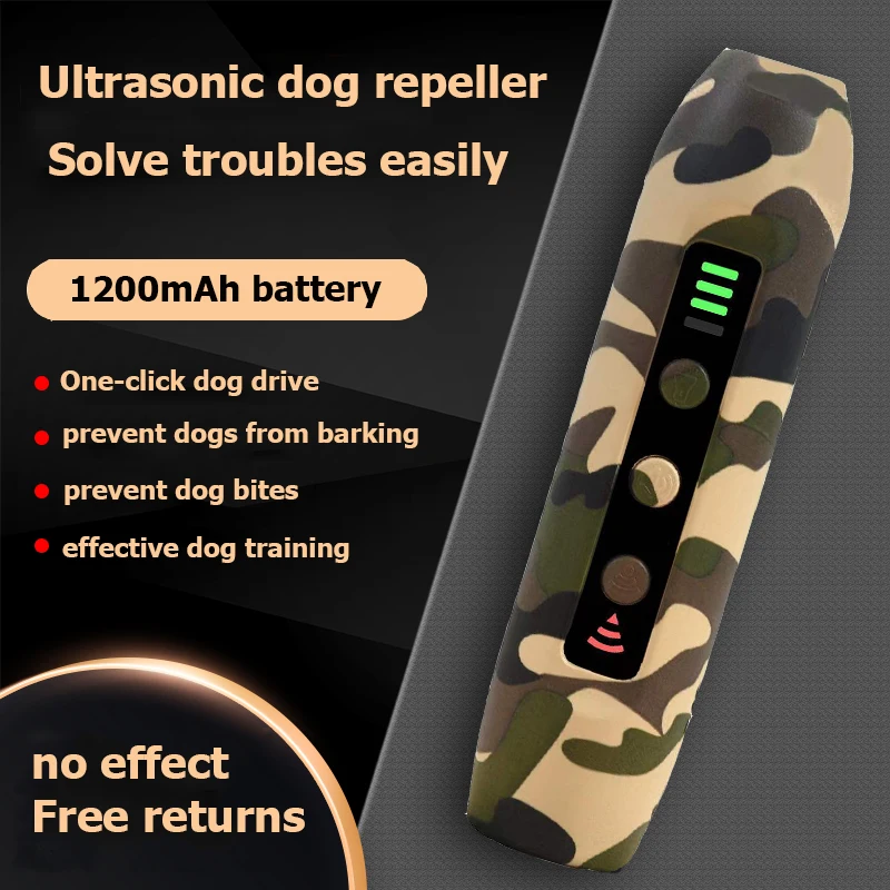 

Petmean 3000 Hz Ultrasonic Dog Repeller Portable Dog Barking Prevention Training Device 3 in 1 Dog Training Device Rechargeable