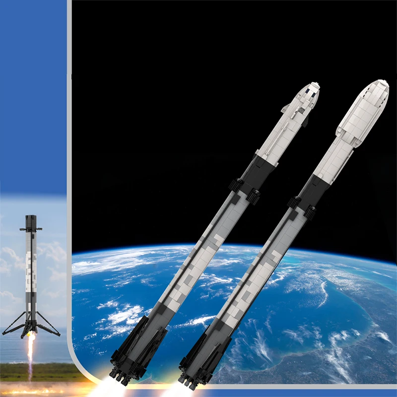 

Space X Falcon 9 1:110 Scale Rocket Building Blocks BuildMoc Universe Artificial Satellite Vehicle Bricks Toys For Children Gift