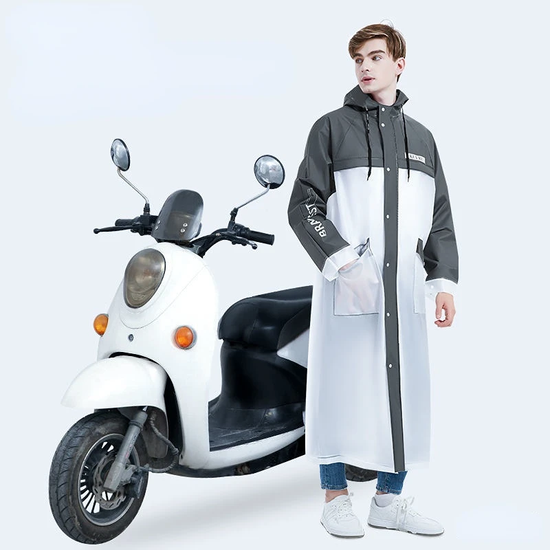 

New Fashion Adult Waterproof Long Raincoat Women Men Rain Coat Hooded for Outdoor Hiking Travel Fishing Climbing Thickened