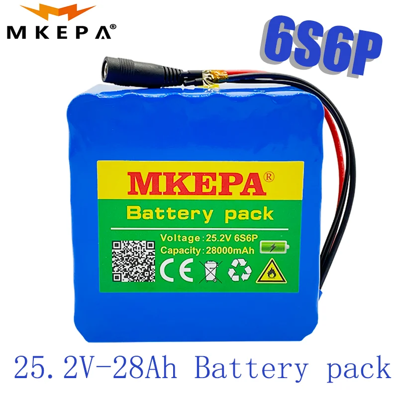 

24v 28ah 6S6P lithium 18650 battery 25.2V 28000mAh li-ion battery for bicycle battery pack 350w e bike 250w motor