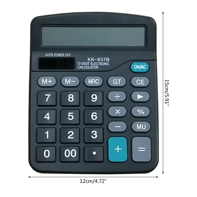 12 Digits Scientific Calculator AA Battery General Purpose Black Calculators for Home Office Students Use Large LCD Screen 6