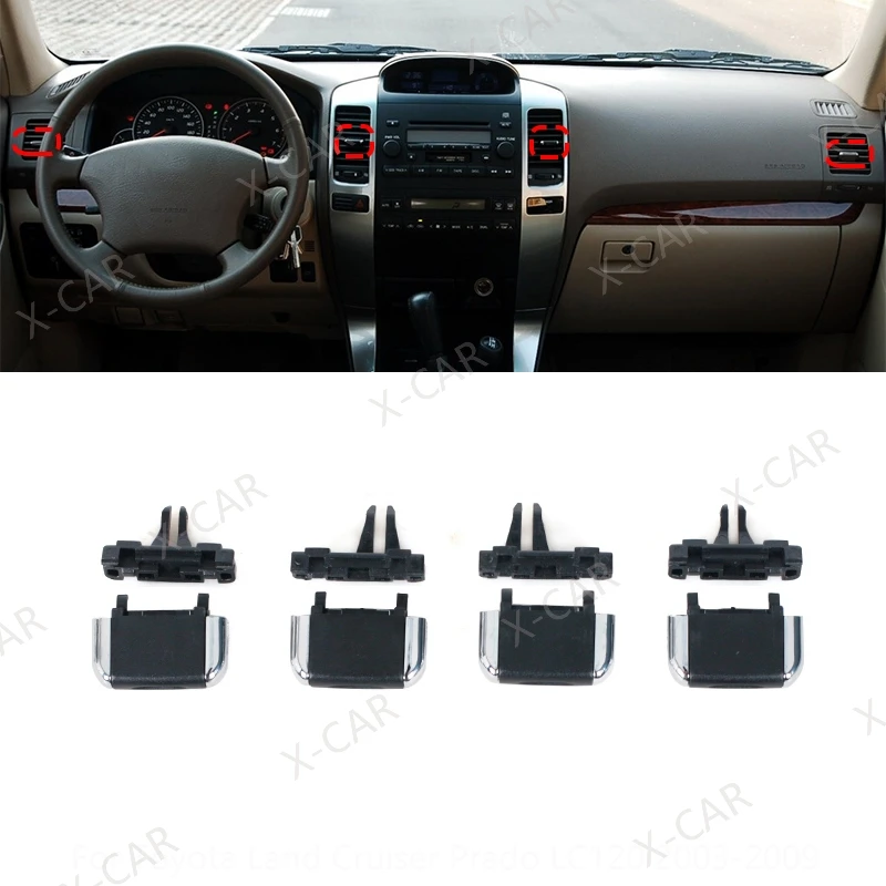 

Для Toyota Land Cruiser Prado 120 LC120 2003-2009 передняя приборная панель кондиционера вентиляционные отверстия кондиционера зажим для розетки кондиционера