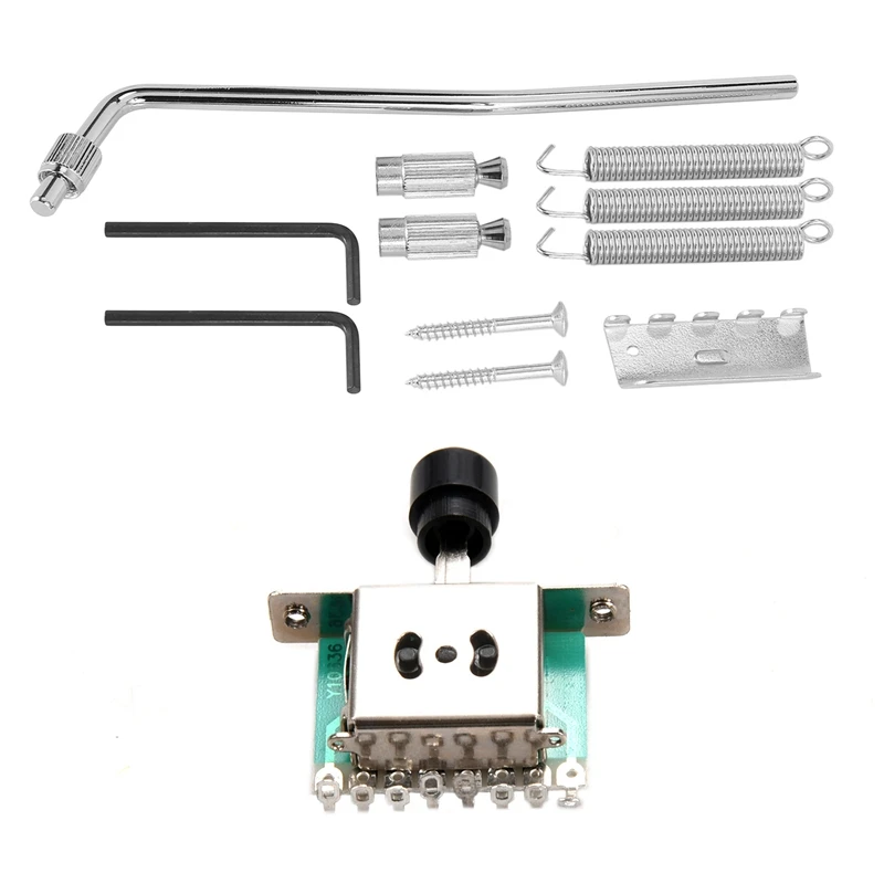 

1 Pcs 3 Way Selector Switches & 1 Set Tremolo Bridge Double Locking System Pulled Electric Guitar String Bridge