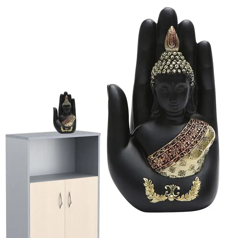 

Черная статуя Будды, креативная статуя Будды для дома, поделки Будды, искусство, создает раздуманную атмосферу, украшение для дома и автомоб...