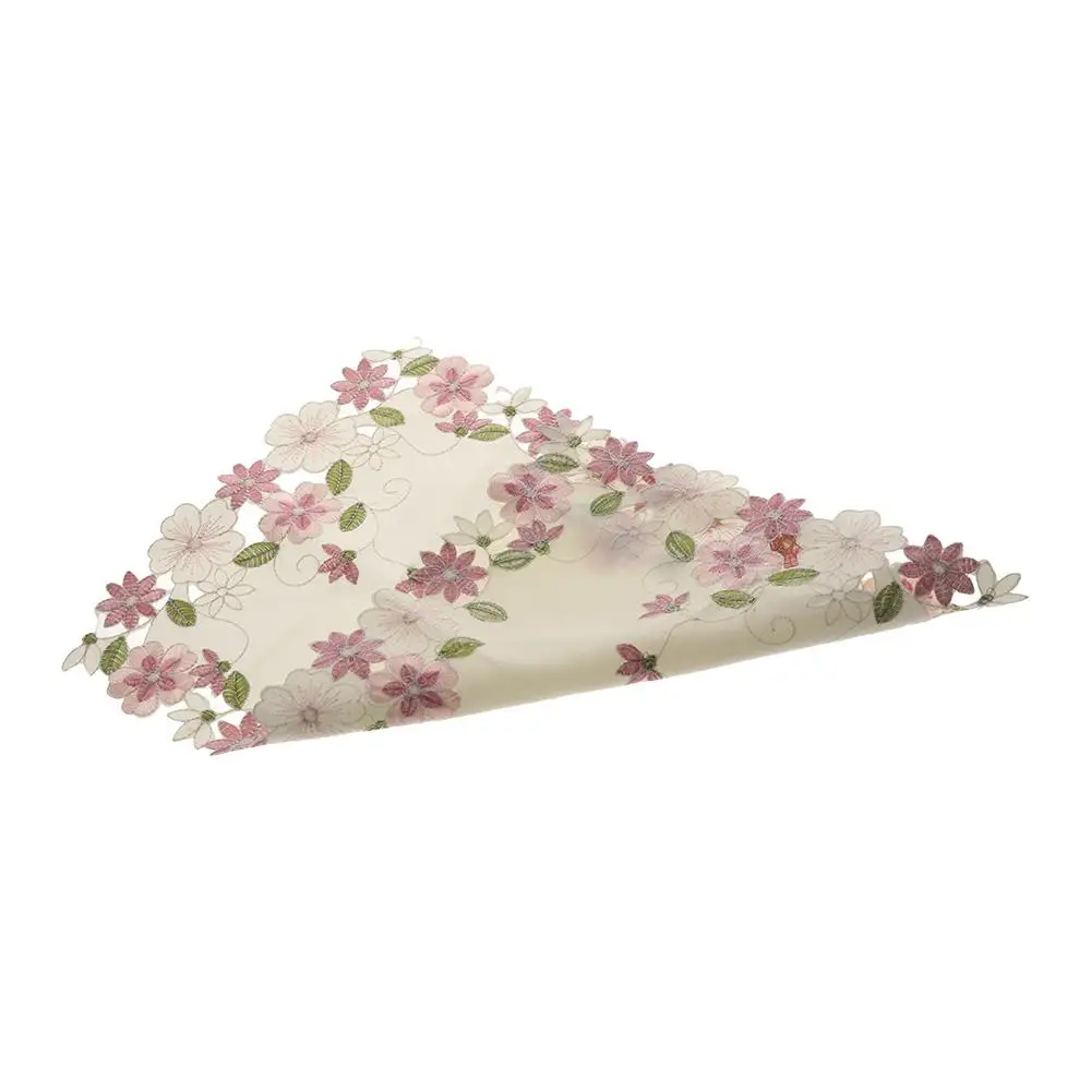 Для обеденного стола нежная вышивка кружево атласная ткань подставка для чашки