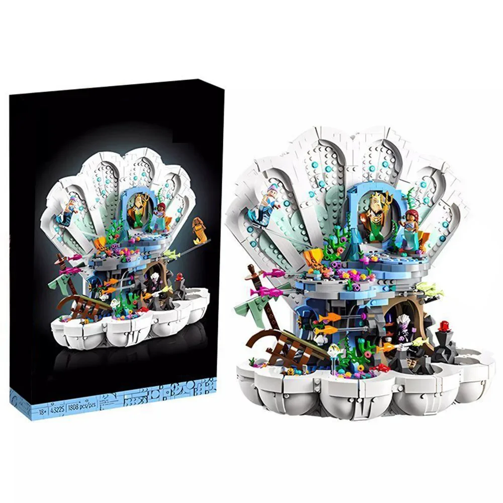 

43225 Royal Clamshell With lighting Building Blocks Undersea Princess Palace Castle Toys for Girls Kids Friends Birthday Gifts