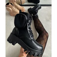 Женские мотоциклетные ботинки на платформе, ботинки мартинсы на массивном каблуке, с пряжкой и карманами, 43 размера, в стиле панк, осень 2021