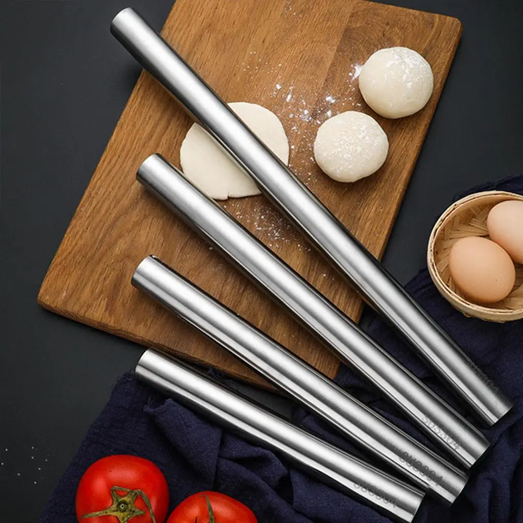 

High Quality Stainless Steel French Rolling Pin Metal for Bakers Cookie & Pastry Dough and Dough Bakeware Roller Dishwasher Safe