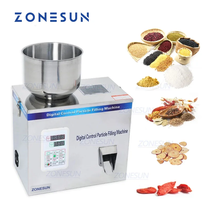 

ZONESUN Semi Automatic Medical Powder Granule Coffee Bean Bag Racking Weighing Filling Machine For Food Packaging