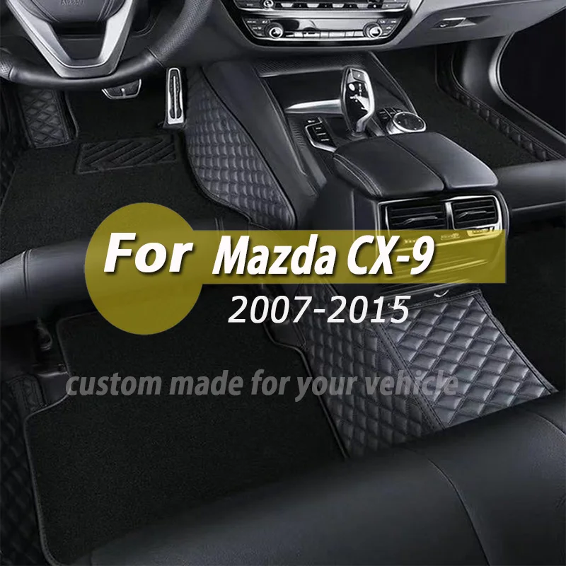 

Car Floor Mats For Mazda CX-9 CX9 2015 2014 2013 2012 2011 2010 2009 2008 2007 5 seats Auto Leather Carpets Waterproof Protect