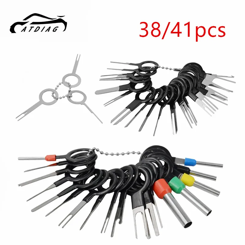 Car Terminal Removal 38/41Pcs Electrical Wiring Crimp Connector Pin Extractor Kit Automobiles Terminal Repair Car Hand Tools