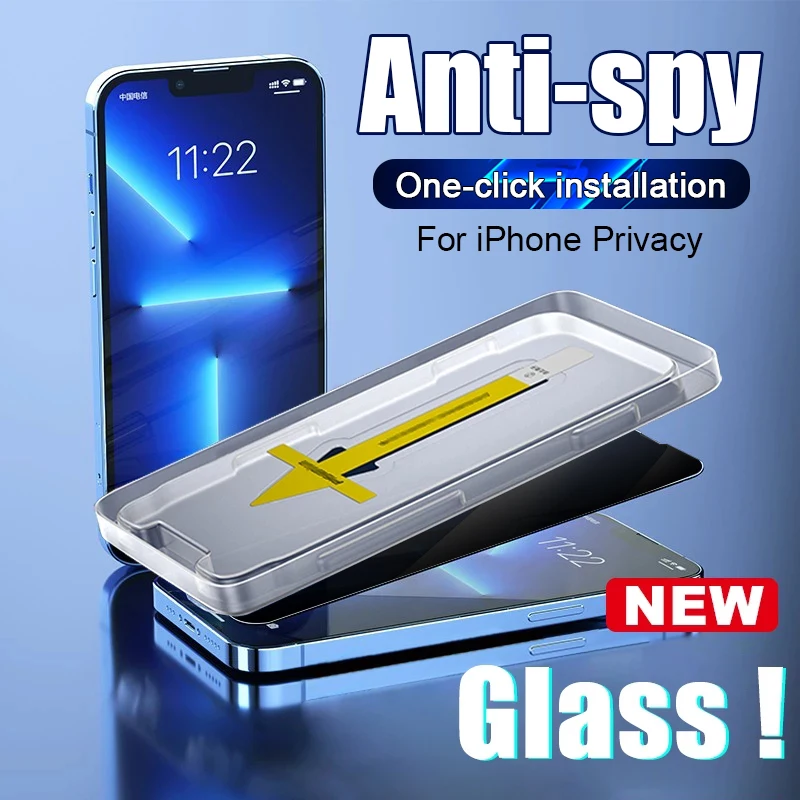 

One-click installation Tempered Glass Film For iPhone 13 12 11Pro Max XS XR 8 7Plus Screen Protector Full Cover Protective Glass