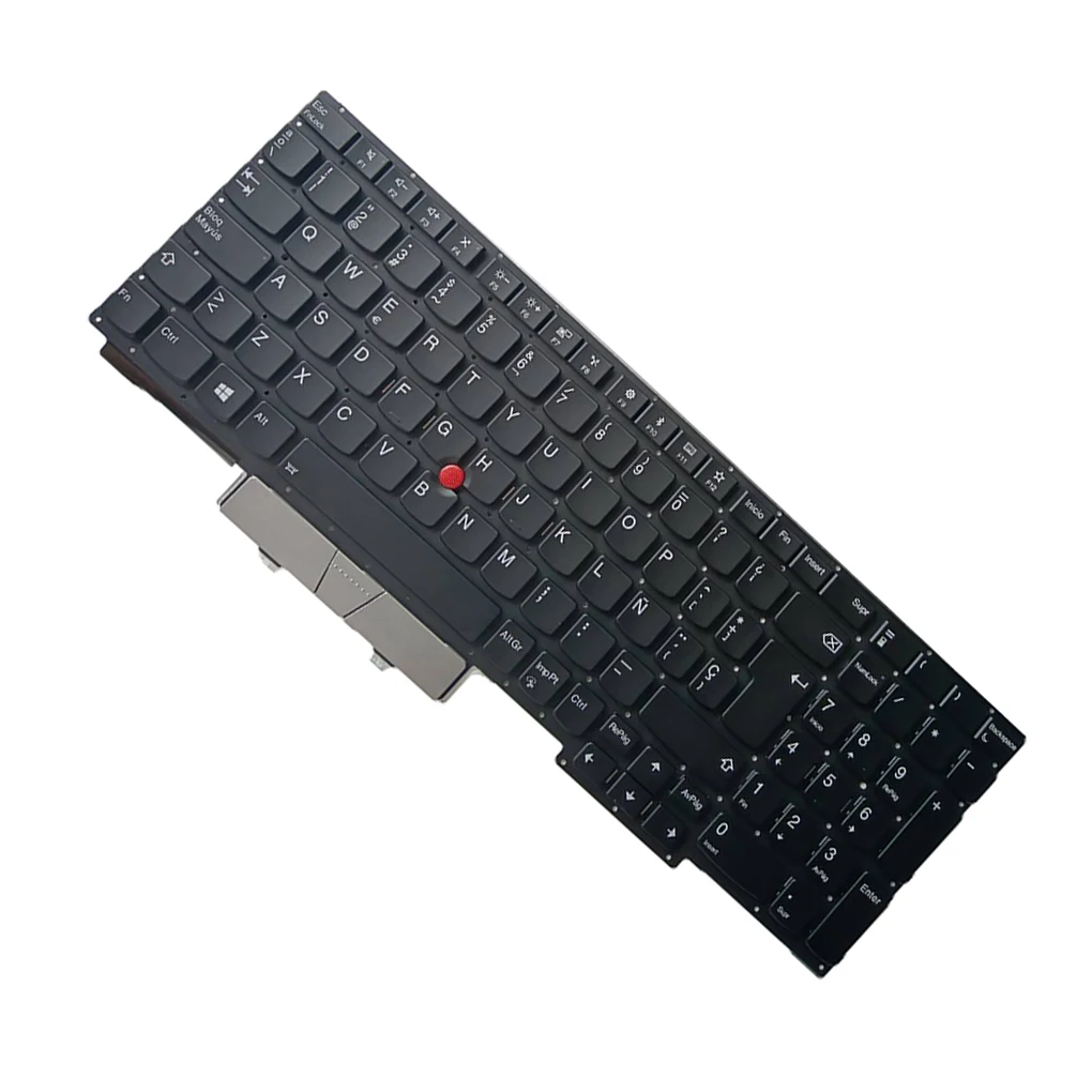 

Laptop Keyboard with Pointer Backlit Dust-proof Anti-slide Keypads Point Stick Replacement for Thinkpad E15 SP Layout