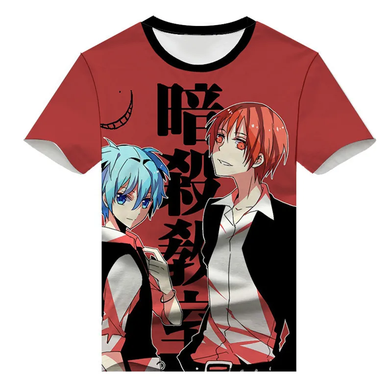 

Summer Anime T-shirts Men's 3D Print Short Sleeve T-shirt Black Assassination Classroom Hip Hop Tees Male Casual Top XS-6XL New