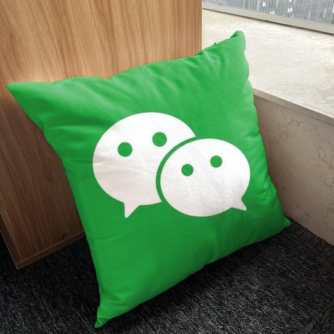 Чехол для диванной подушки зеленый забавный чехол с логотипом WeChat автомобиля