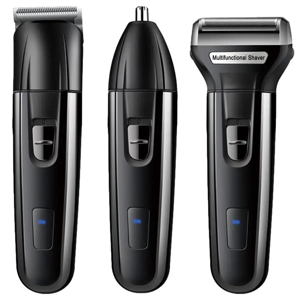 

3-in-1 Electric Shaver for Men Rechargeable Sideburns Beard Nose Hair Trimmer Grooming Kit