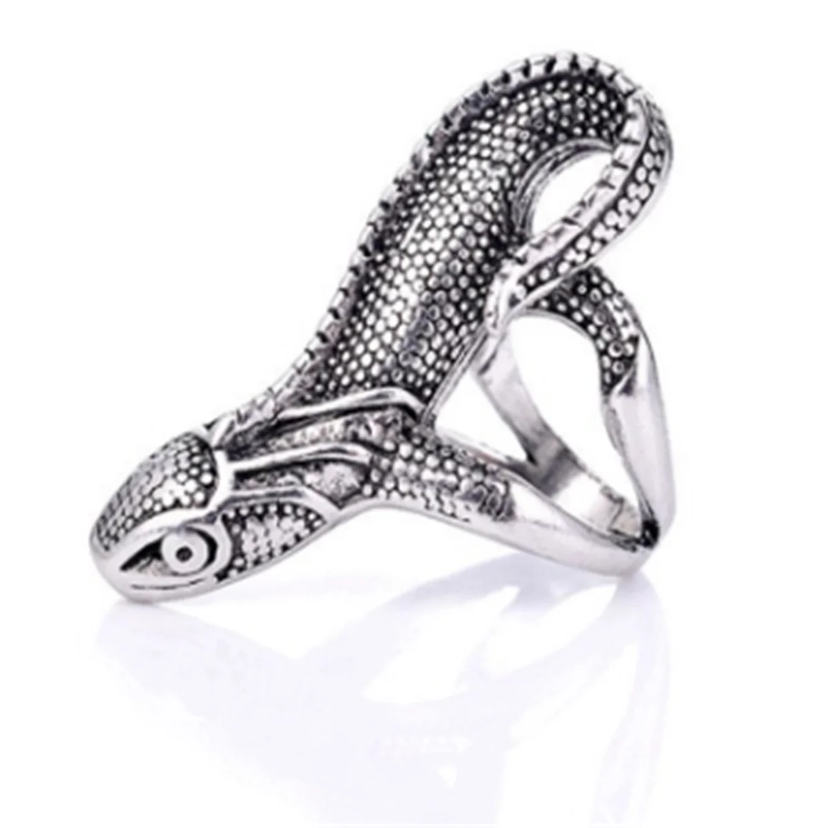

New Simple Fashion Trend Exquisite Hot Sale Retro Punk Hip Hop Animal Lizard Male Open Ring Jewelry Gift Wholesale