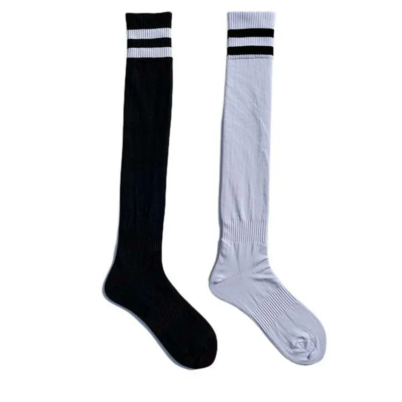 Football Socks Male High Help Sports Socks Thin -the-knee Socks Students Training Adults Two Poles Stripe Stockings Soccer Socks