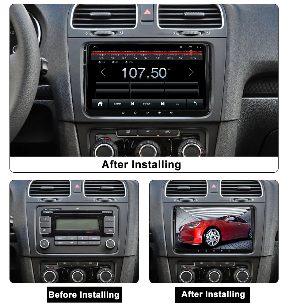 Navifly Android 11 2 + 32G Carplay Авто RDS для VW Volkswagen Golf Polo Tiguan CC Passat skoda Автомобильный
