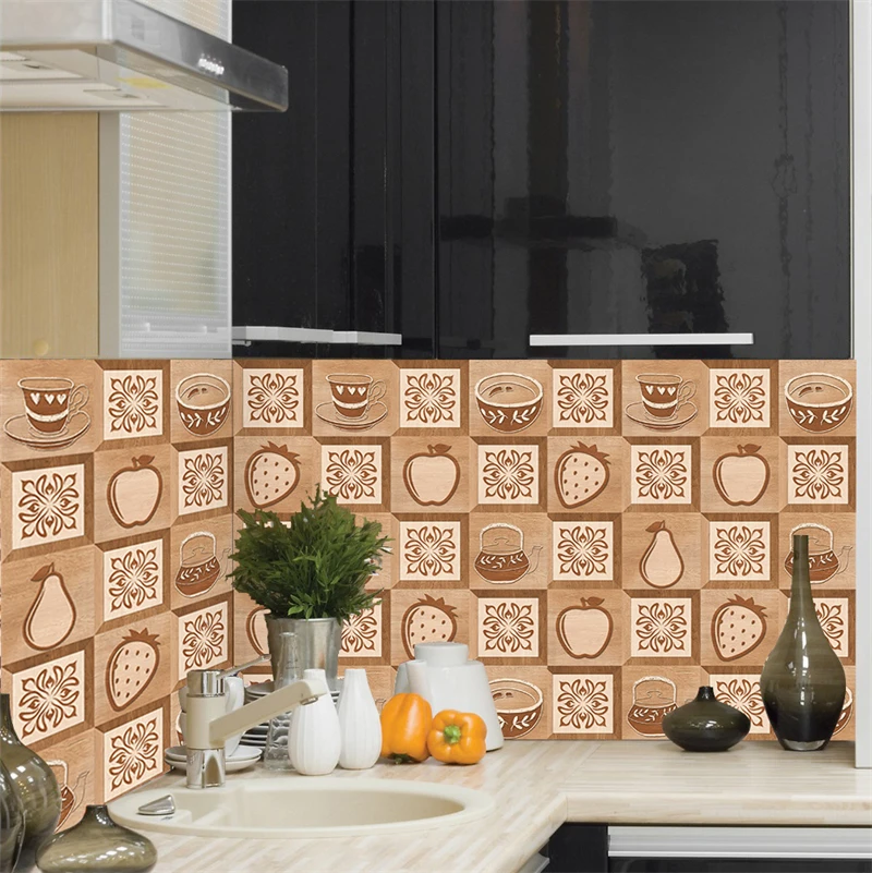 

10pcs Thickening Wall Stickers Waterproof Kitchen Oil-proof Tile Wallpaper Bathroom Decor Countertop Home Bedroom Decoration New