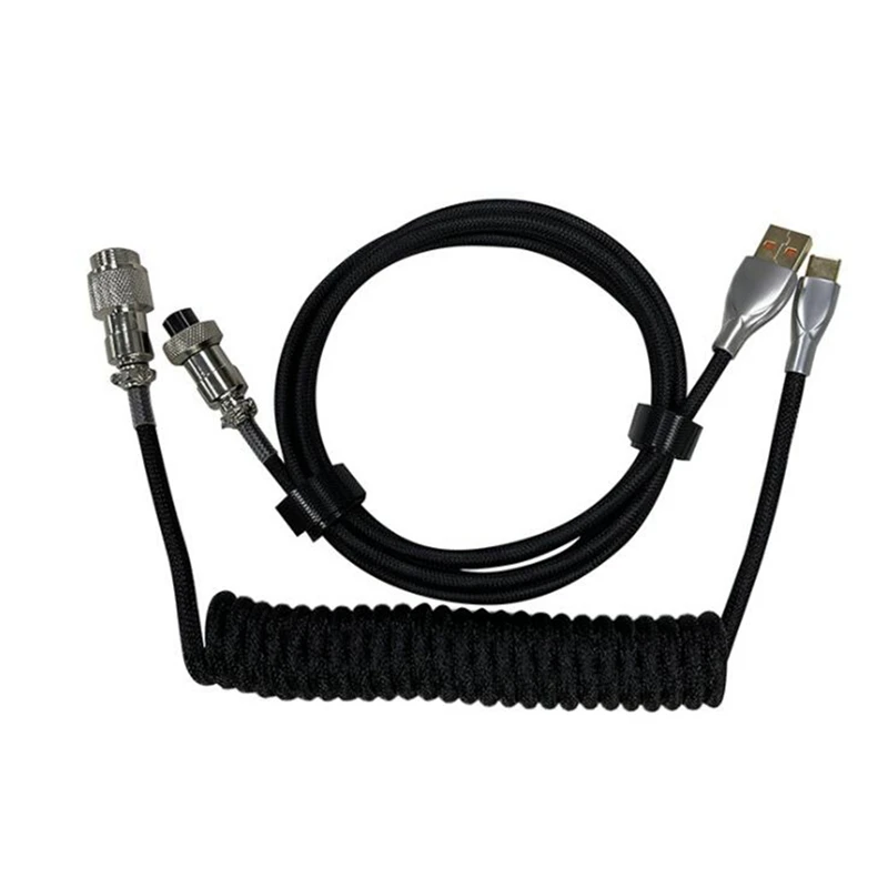 

Coiled Cable Type C To USB Coiling Cable For Mechanical Keyboard Coiling Pilot Cable For Gaming Keyboard 1.8M