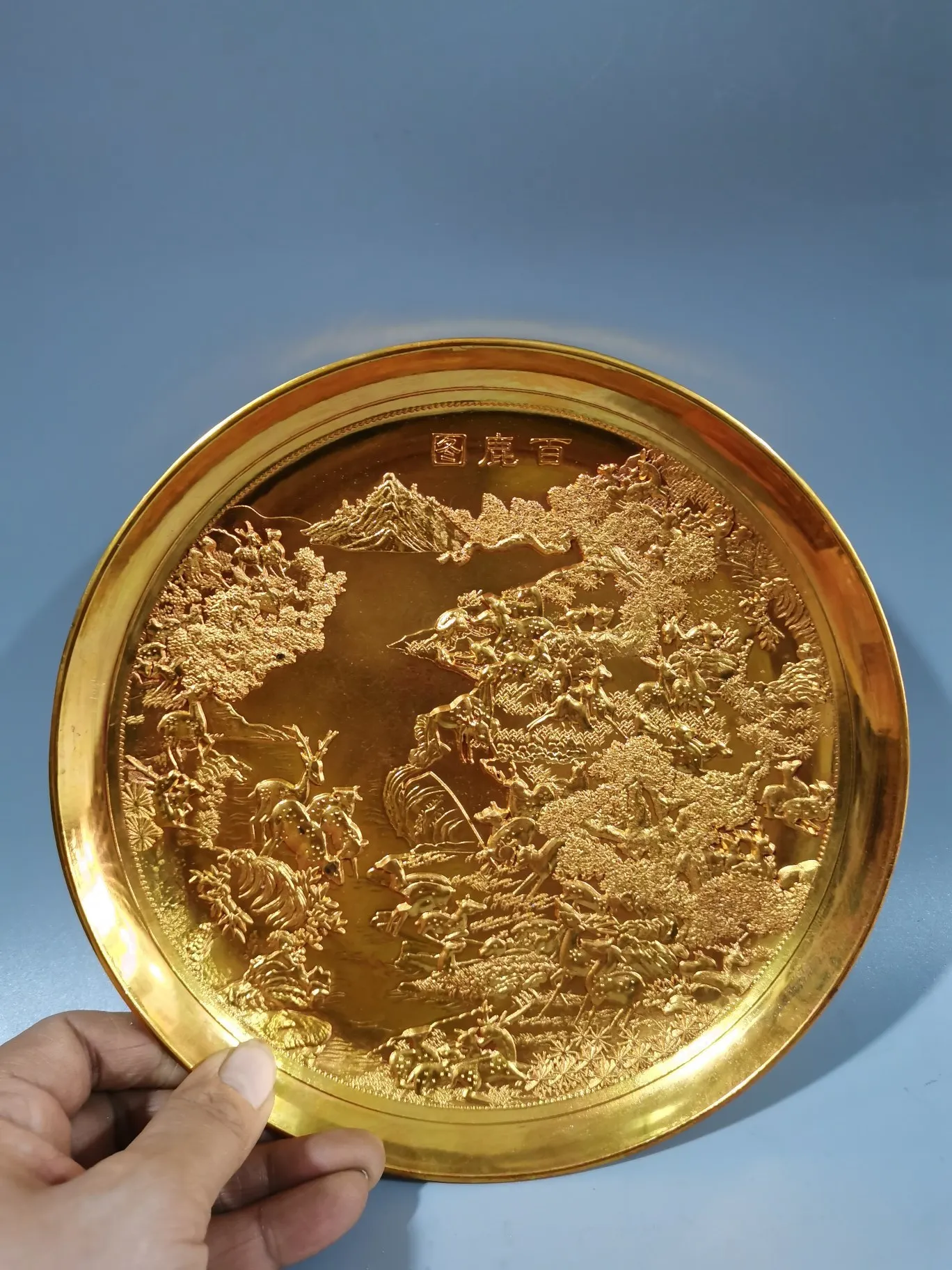 Золотая декоративная тарелка скульптура павлина орнамент простая креативная