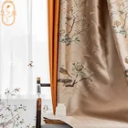 Китайские высококачественные вышитые шторы для спальни, гостиной, кабинета, занавески с вышивкой, оконные шторы с цветами и птицами