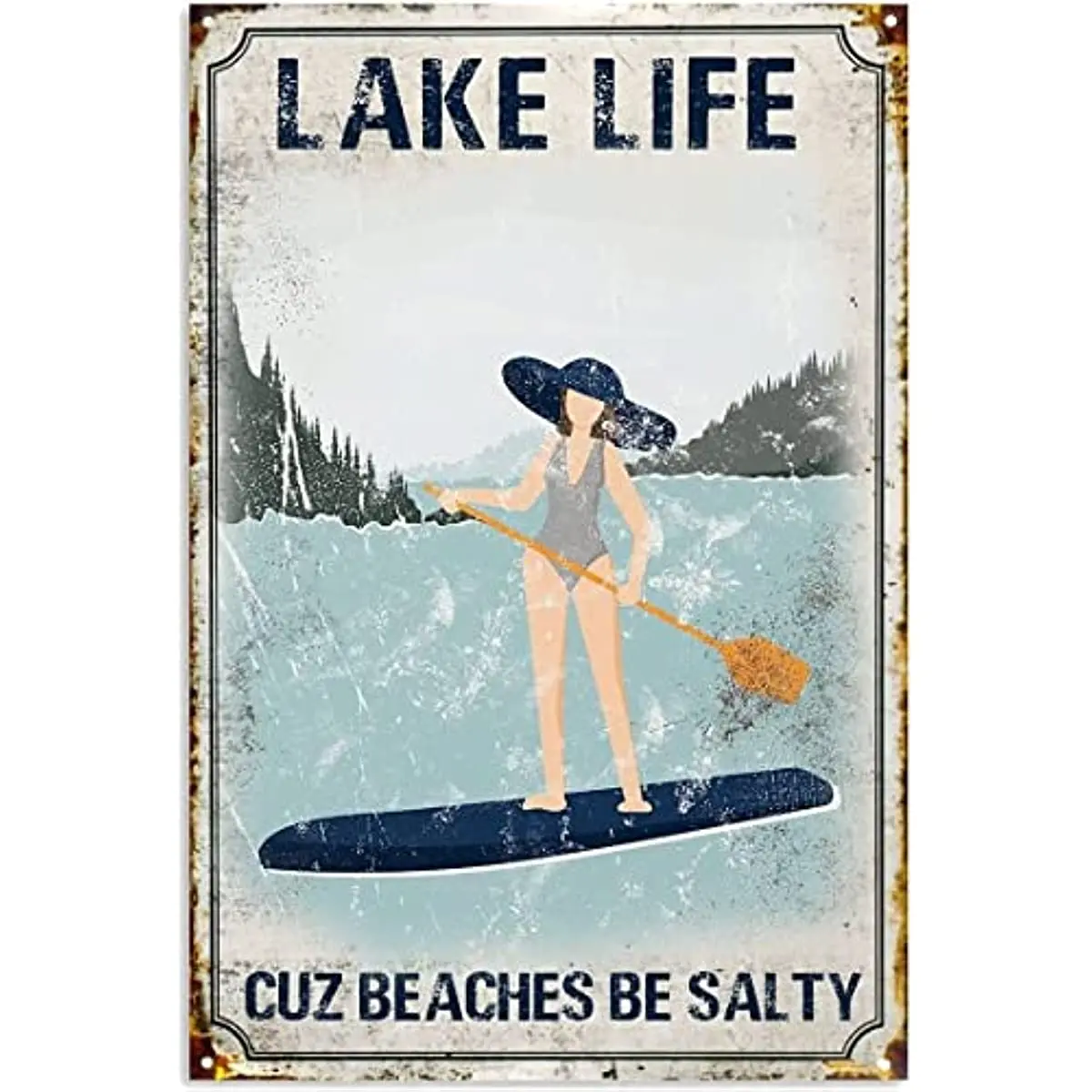 

Metal Sign Lake Life Cuz Beaches Be Salty Retro Decor Home Kitchen Bar Cafe Club Cave Wall Decor Vintage Tin Sign