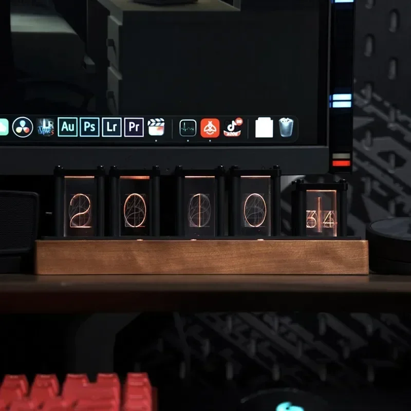 RGB Quasi-light Nixie Tube Цифровые часы Электронные настольные украшения в скандинавском