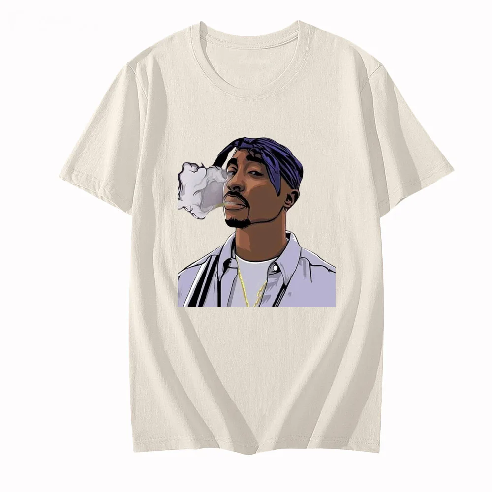 

Rapper Tupacc Print Graphic T Shirts 100% Cotton Four Seasons Short Sleeve Tee-shirts Prevalent Male/female Streetwear T-shirts