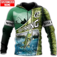 bass fishing custom name 3d all over printed mens hoodie sweatshirt autumn unisex zip hoodies casual sportswear kj864
