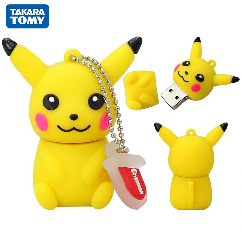 

New Pokemon USB Flash Drive 64GB 32GB 16GB 8GB for Adult Cartoon Figure Pikachu Mini Waterproof U Disk for Girls Birthday Gift